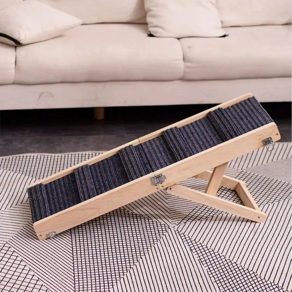 4-Level Adjustable Wooden Dog Ramp - Opulenza