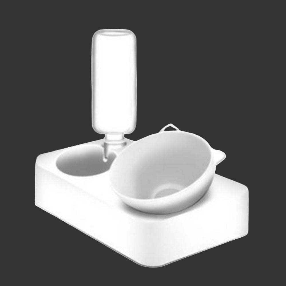 Anti-Vomiting Cat Bowl with Automatic Water Dispenser - Opulenza