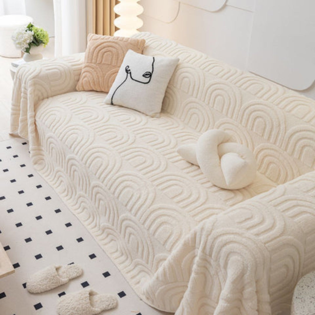 Celestial Curves Plush Couch Cover - Opulenza