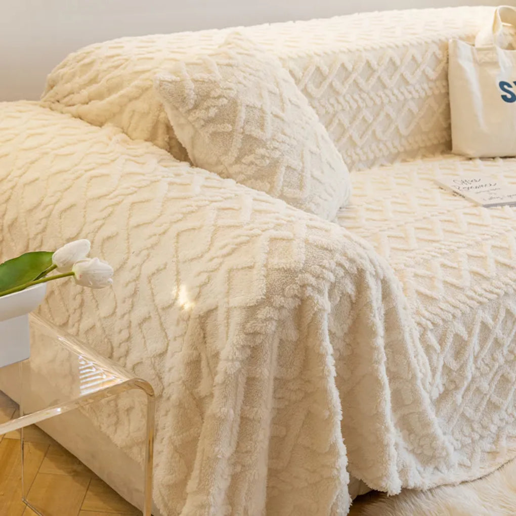 Color Fleece Sofa Cover Furniture Protector Blanket - Opulenza