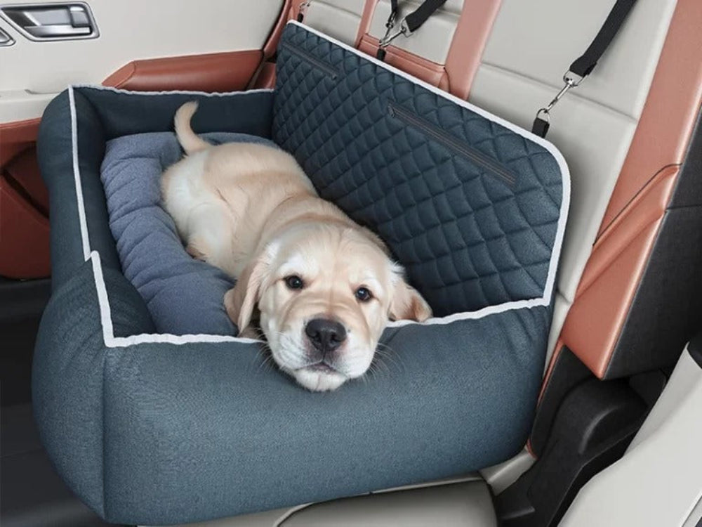 ComfyRide Dog Car Seat Bed – Luxury Travel Comfort with Storage Pockets - Opulenza