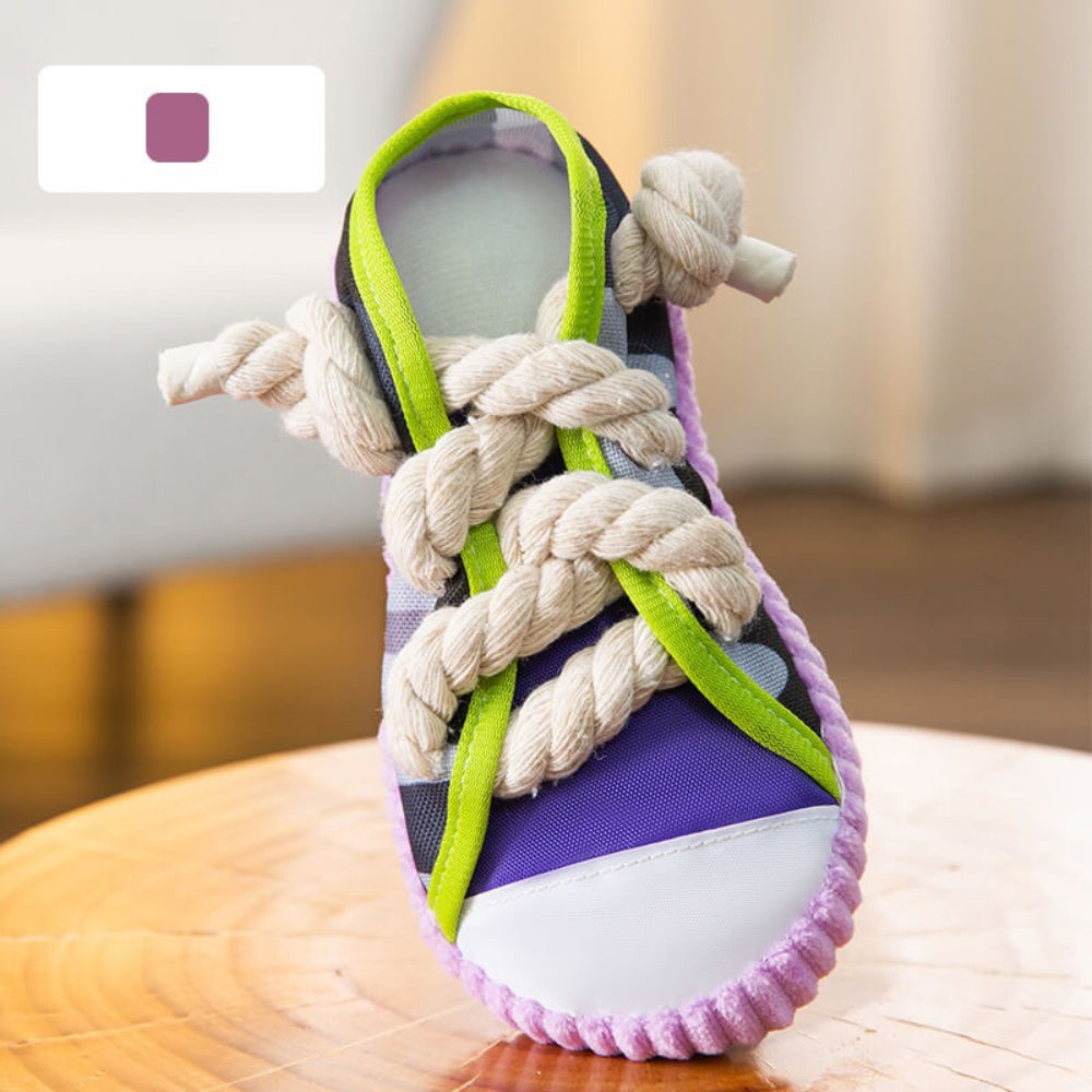Cotton Rope Slipper Toy – Durable Dog Chew & Teething Toy - Opulenza