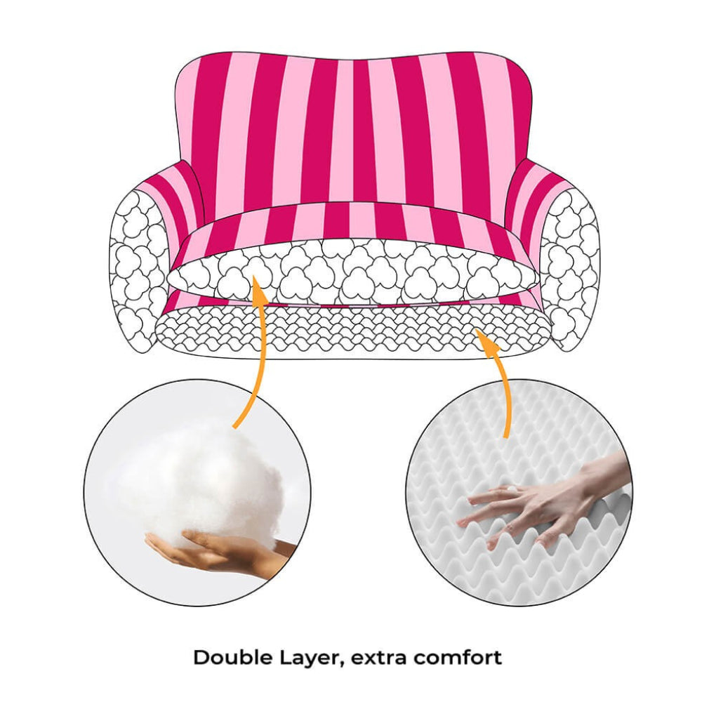 Cozy Striped Double-Layer Dog & Cat Sofa Bed - Opulenza