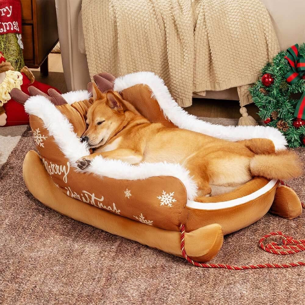 Festive Plush Cosy Dog Bed - Opulenza