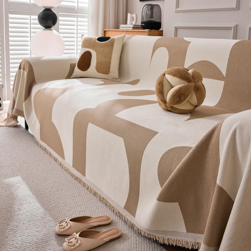 Modern Art Chenille Sofa Cover - Opulenza
