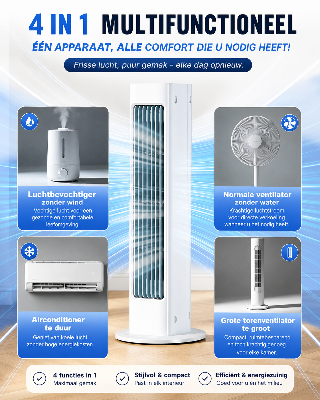 Portable 4-in-1 Room Cooler with Remote Control and Timer - image 5 of 9