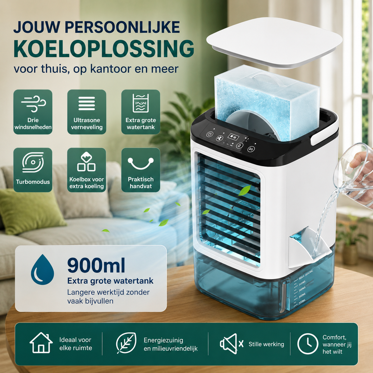 Portable Air Conditioner with Ultrasonic Cooling - image 3 of 9