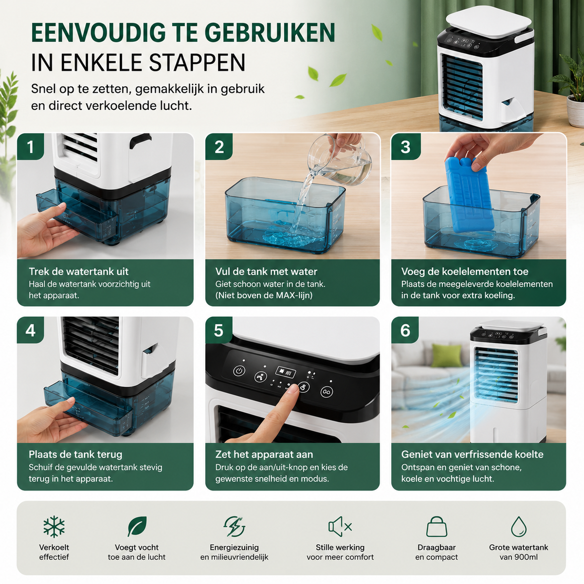 Portable Air Conditioner with Ultrasonic Cooling - image 4 of 9