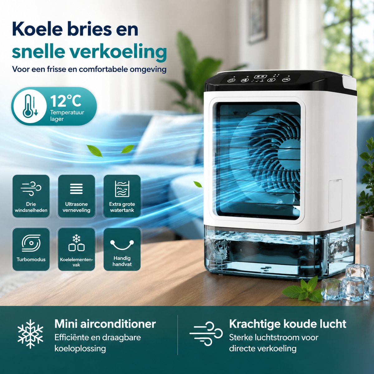 Portable Air Conditioner with Ultrasonic Cooling - image 2 of 9