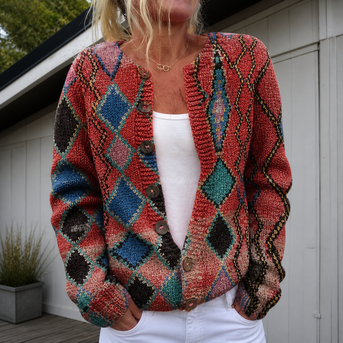 Warm Women's Knitted Cardigan - image 6 of 7