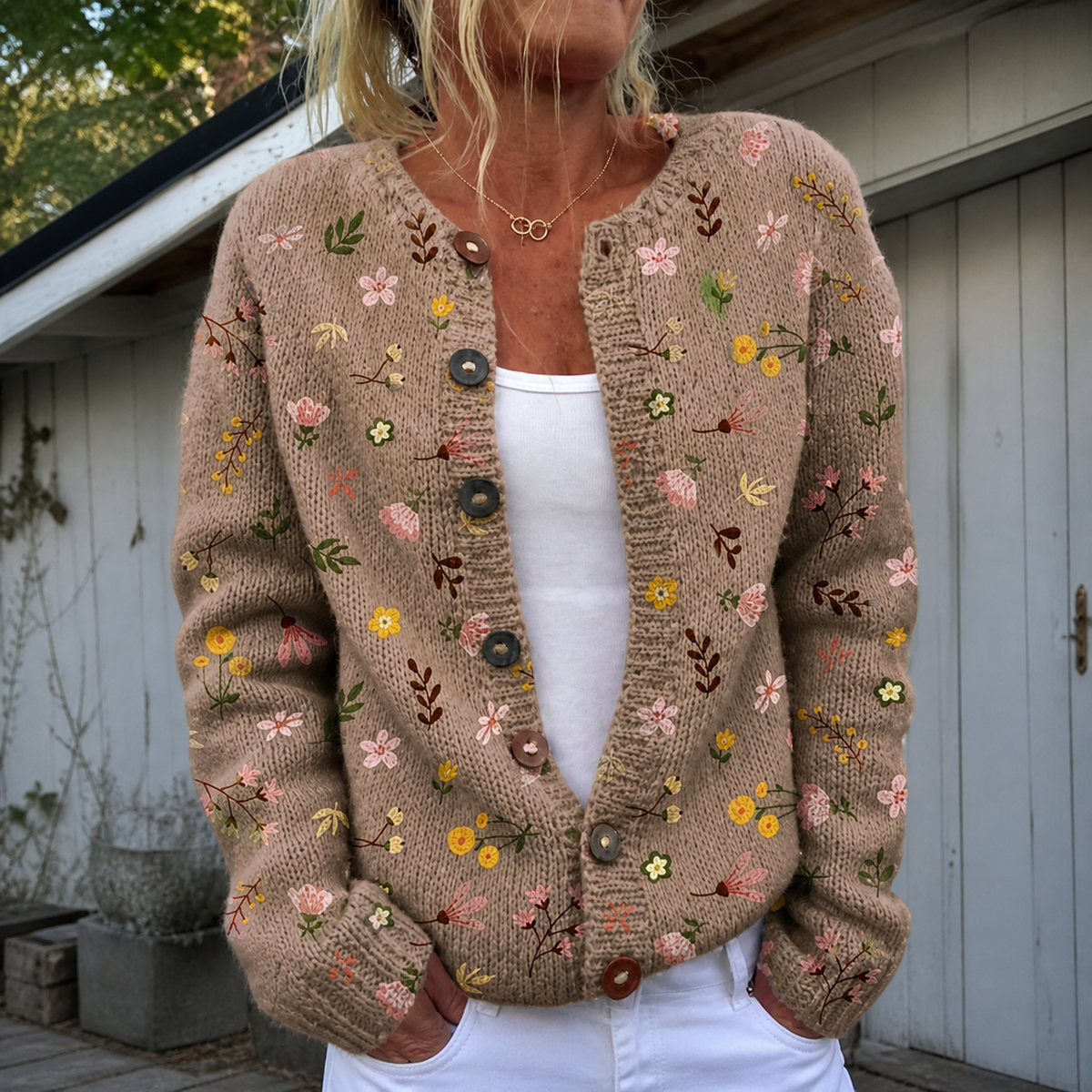 Warm Women's Knitted Cardigan - image 3 of 7