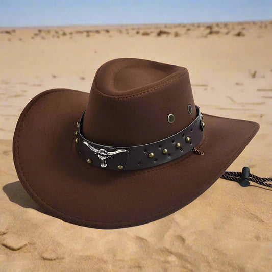 Cowboy Hat | Classic Model | Classic Model & Braided Chin Strap - Men’s Accessories