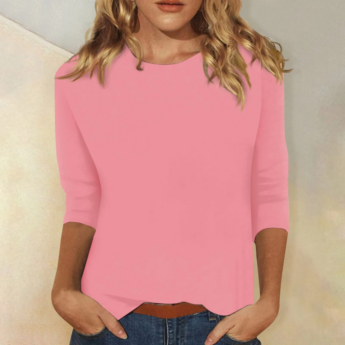 Women's Round Neck Shirt - Comfortable Fit - Tops & Shirts ladies