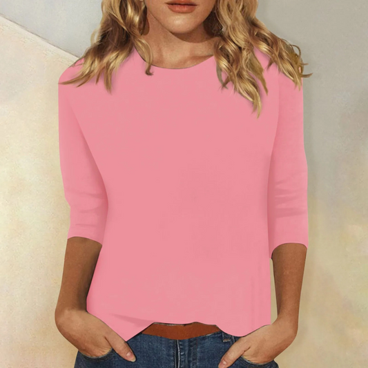 Women's Round Neck Shirt - Comfortable Fit - Tops & Shirts ladies