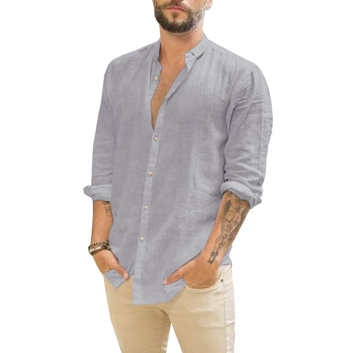 Solid Colour Shirt for Men - image 9 of 9