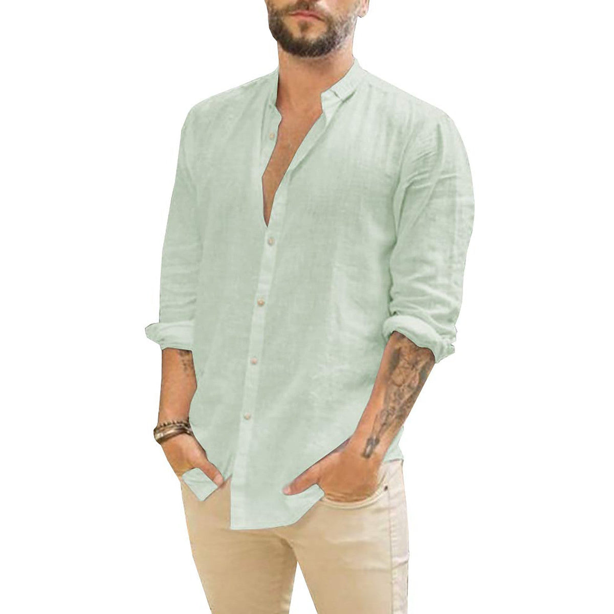 Solid Colour Shirt for Men - image 3 of 9
