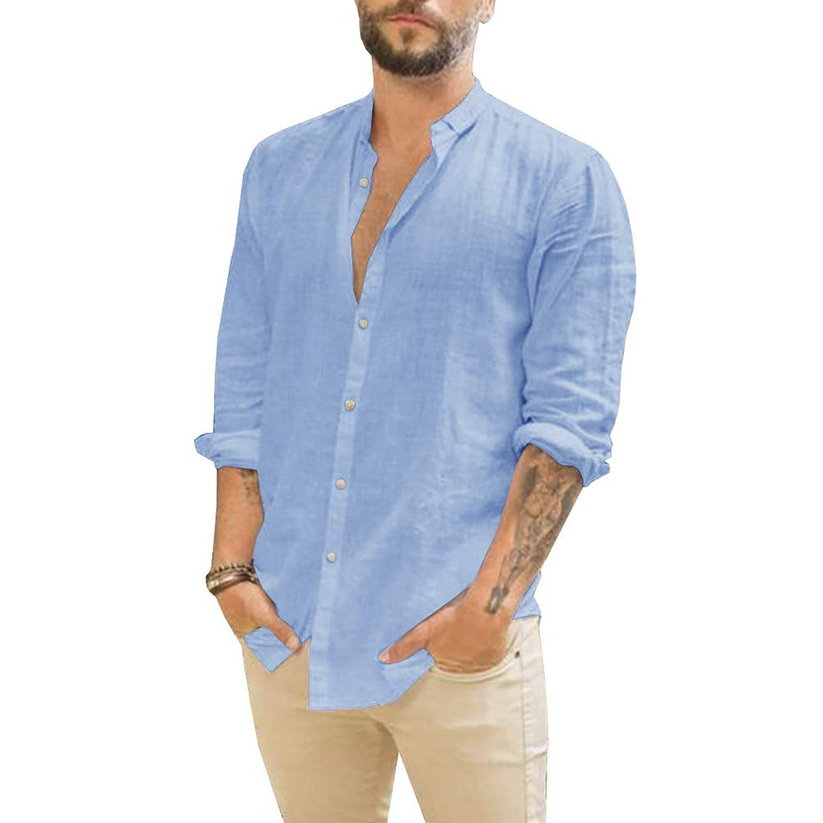 Solid Colour Shirt for Men - image 4 of 9