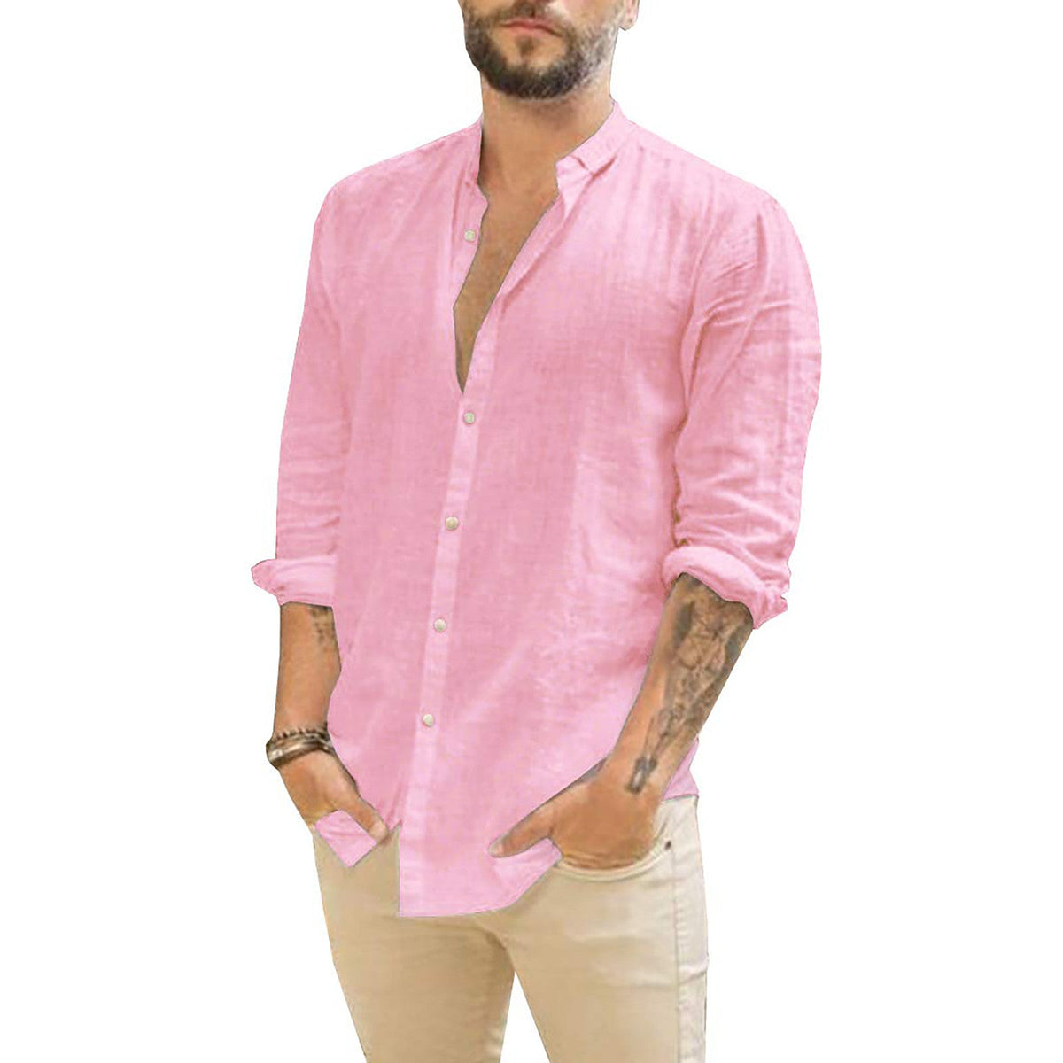 Solid Colour Shirt for Men - image 6 of 9