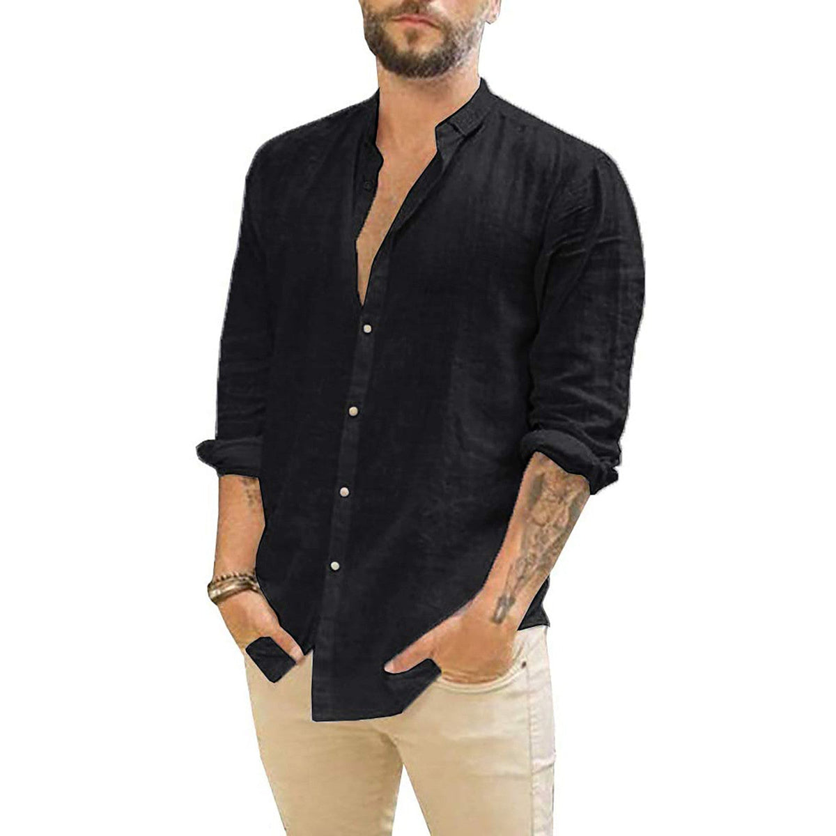 Solid Colour Shirt for Men - image 7 of 9
