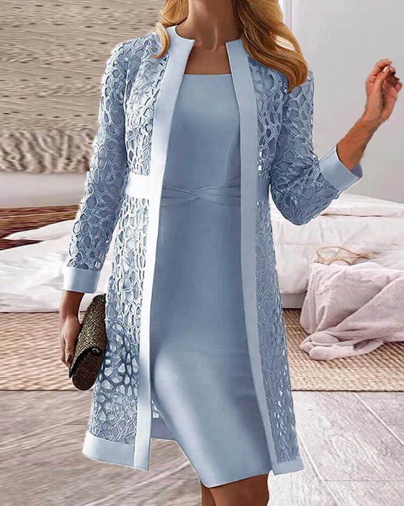 Odile Luxury Lace Cardigan Dress Set - image 3 of 3