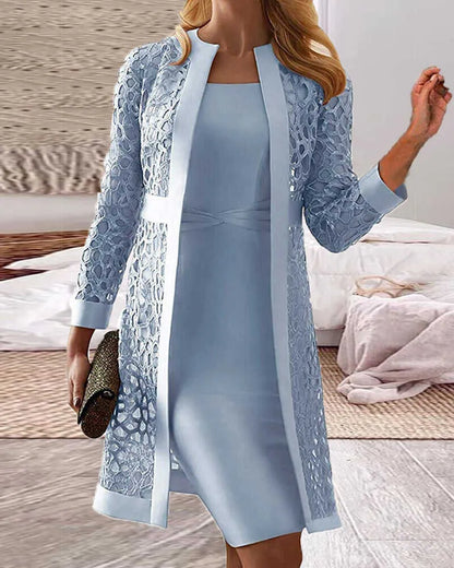 Odile Luxury Lace Cardigan Dress Set - image 3 of 3