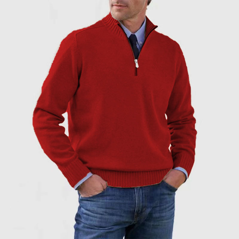 Fashionable Men's Half-Zip Jumper - Comfort and Style - Men's Hoodies & Sweaters