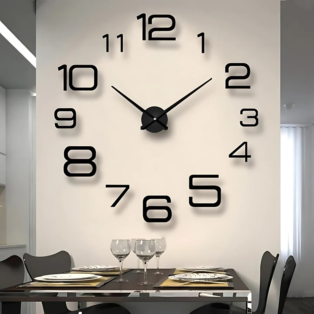 Chrona - Large Modern Wall Clock Black - Home products
