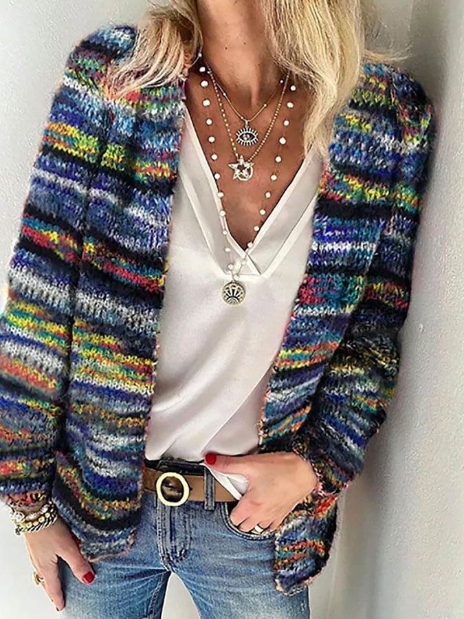Knitted Colourful Cardigan for Women - image 2 of 2