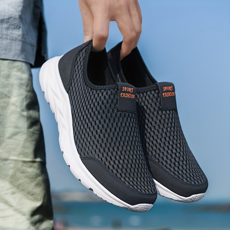 Men's Slip-On Sneakers - Breathable Mesh - Comfort Walking Shoes - Men's shoes