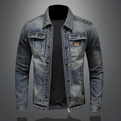 Men's Denim Jacket with Button Closure and Front Pockets - image 2 of 2