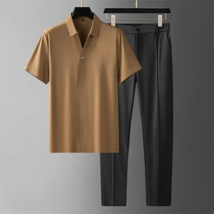 Men's Two-Piece Polo & Trouser Set Luxury - image 12 of 14