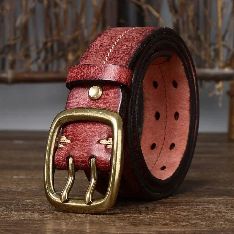 Men's Belt | Double Brass Buckle - Men’s Accessories
