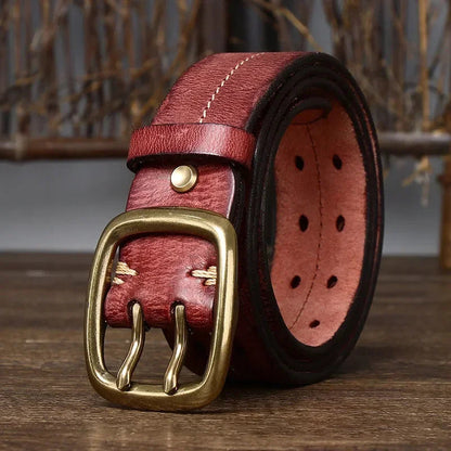 Men's Belt | Double Brass Buckle - Men’s Accessories