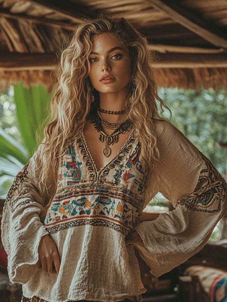 Embroidered Bohemian Blouse - image 3 of 3
