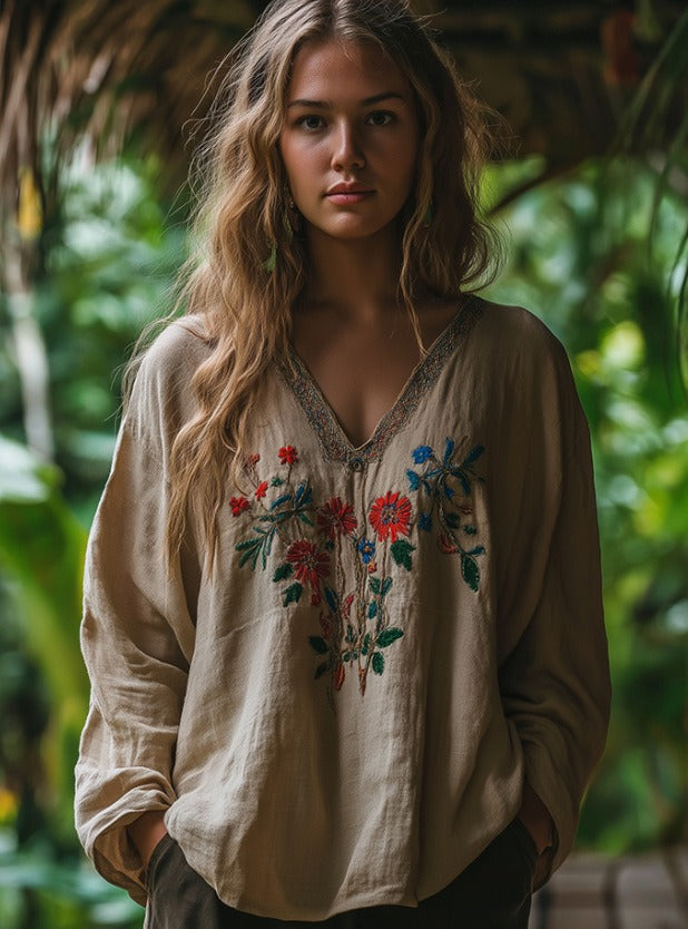Embroidered Bohemian Blouse - image 2 of 3