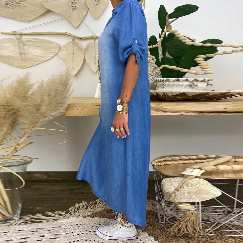 Long Denim Dress For Women - image 2 of 6