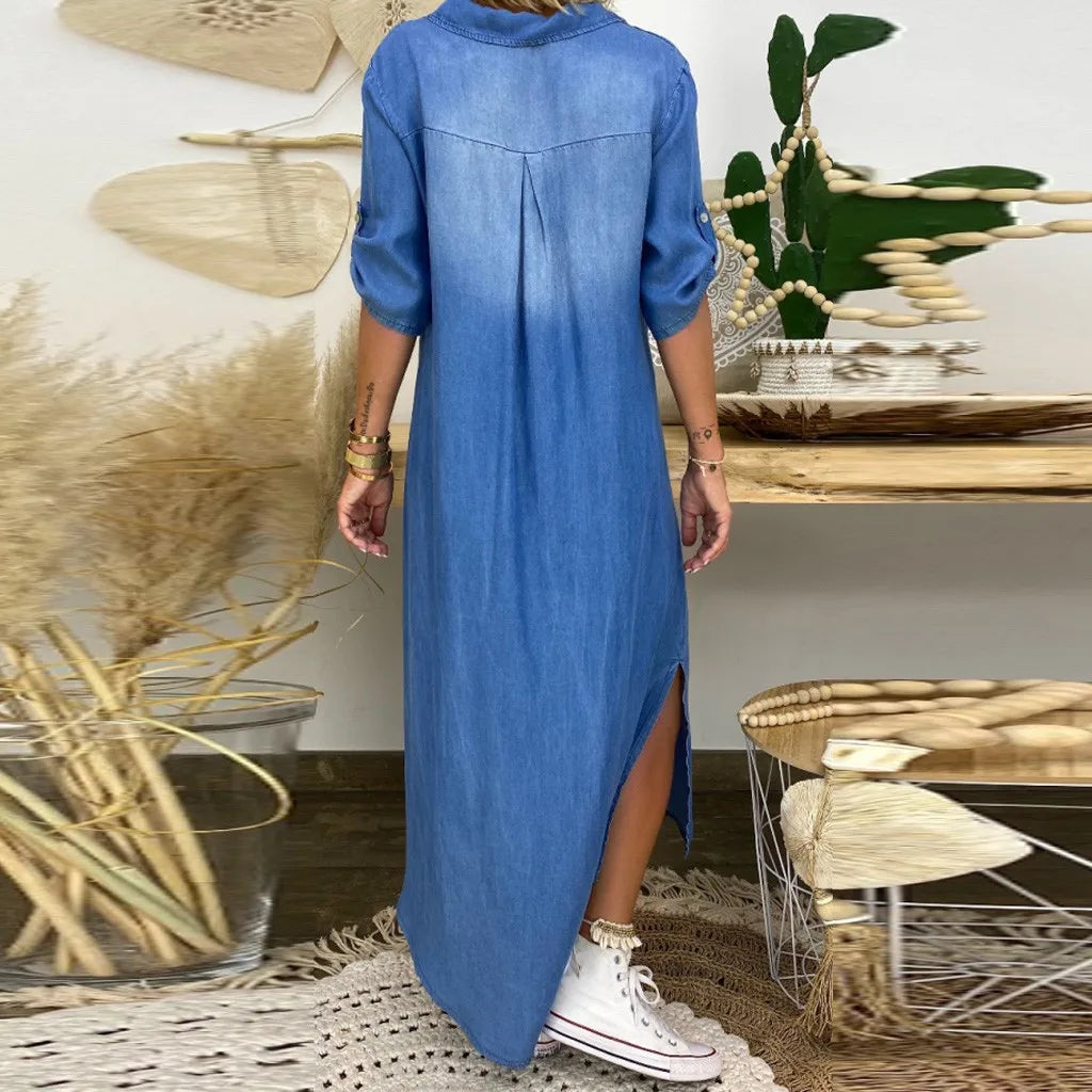 Long Denim Dress For Women - image 3 of 6