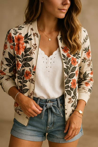 Floral Bomber Jacket - image 2 of 7