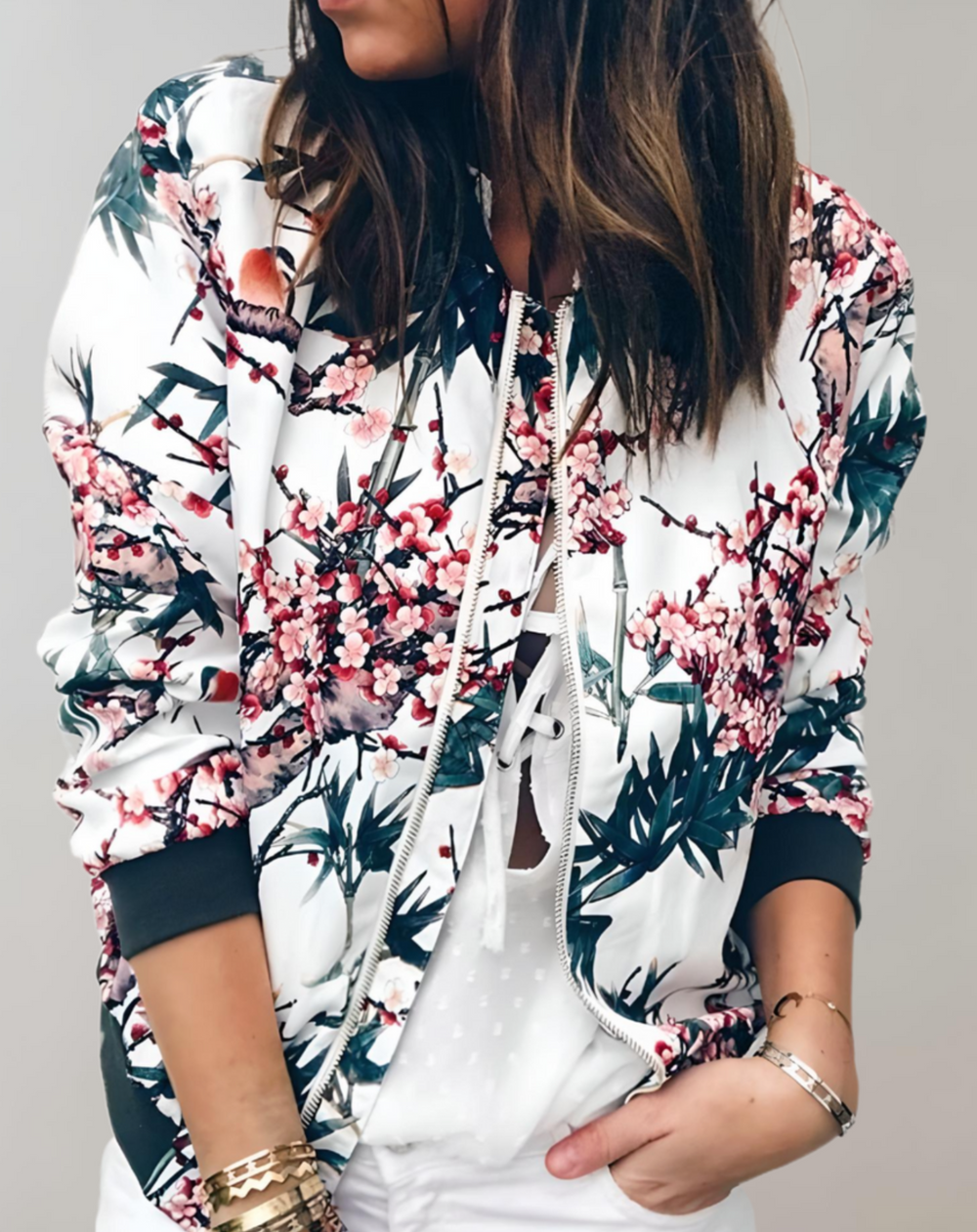 Floral Bomber Jacket - image 3 of 7