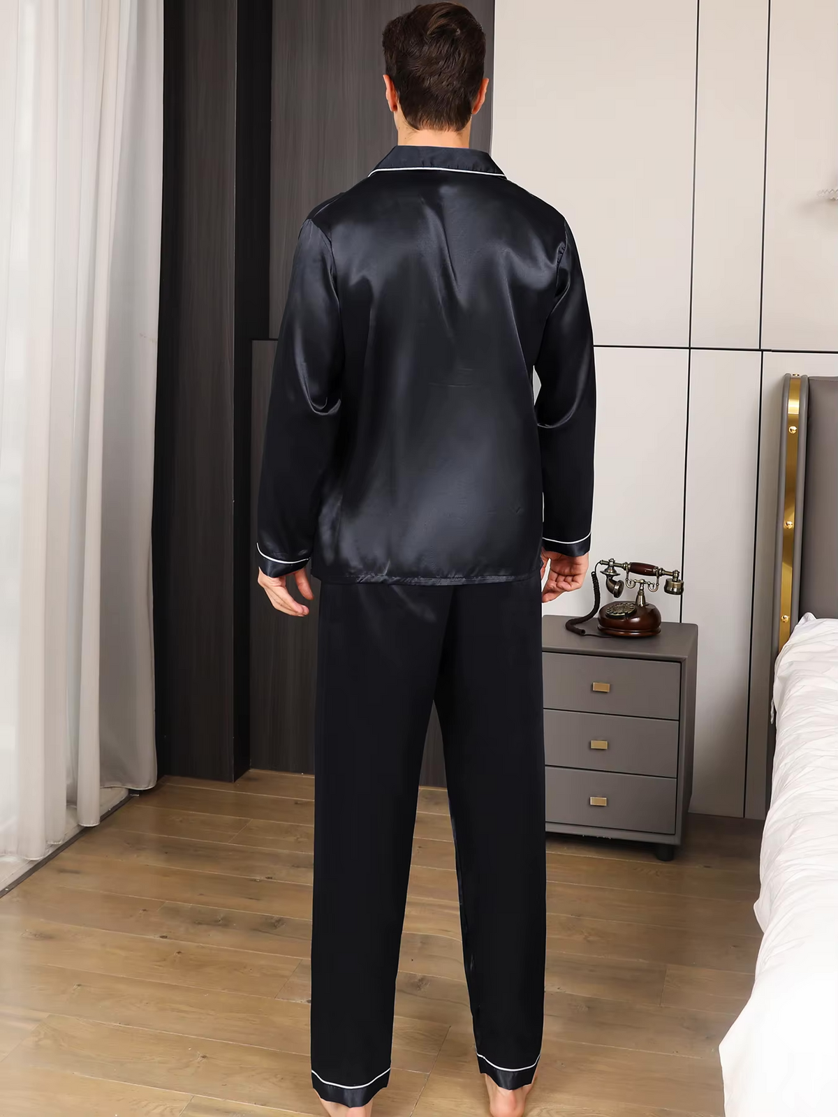 Men's Satin Pyjamas - image 3 of 7