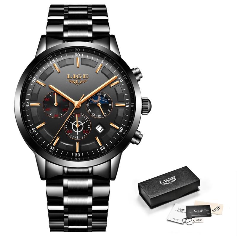 Military Black Watch - Waterproof | Time & Date - Men’s Accessories