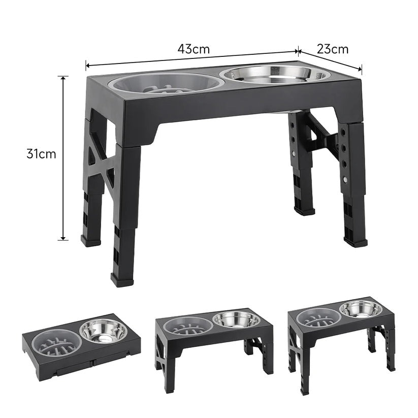 Adjustable Tilt & Stainless Steel & Slow-Feeding Bowls - Opulenza