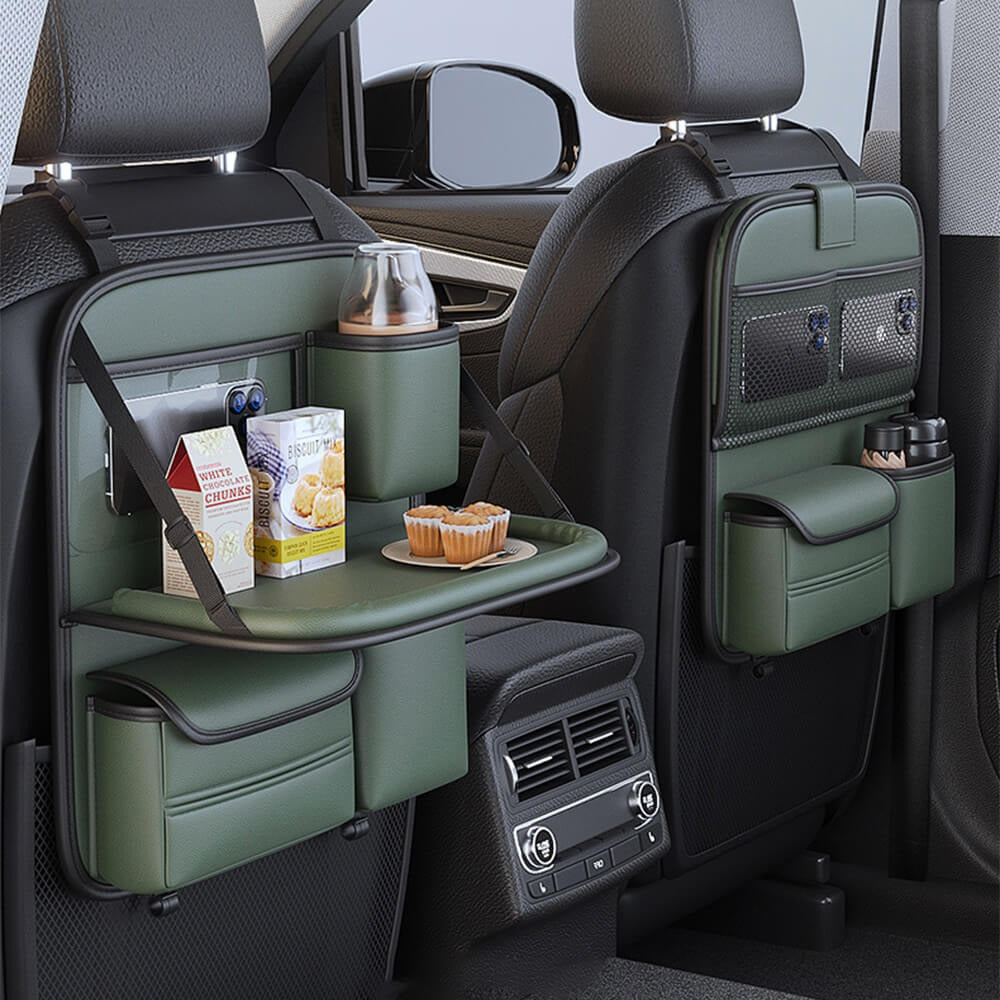 Car Back-Seat Foldable Organizer with Tray Table - Opulenza