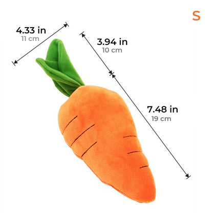 Carrot Squeaky Plush Toy Dog Interactive Toy - Opulenza