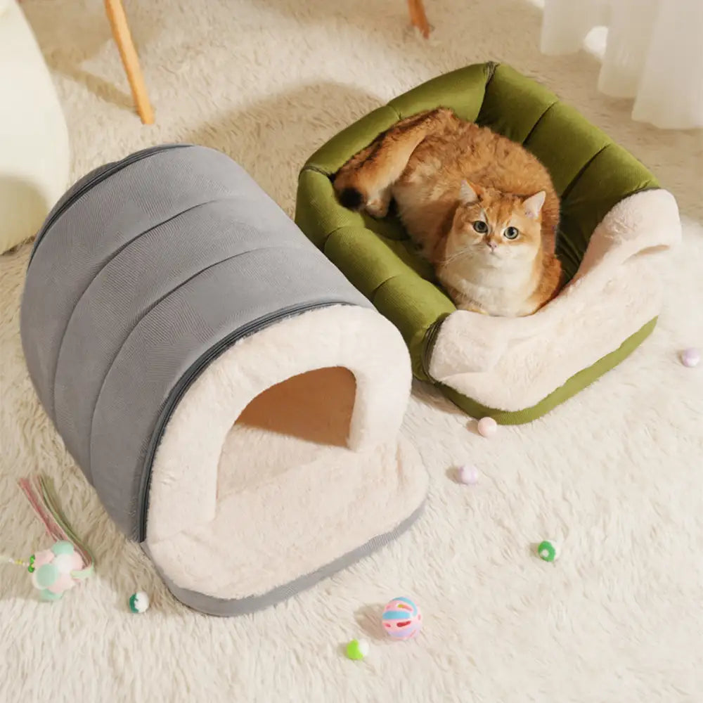 Cave-Style Deep Sleep Pet Bed –  Dog and Cat House - Opulenza