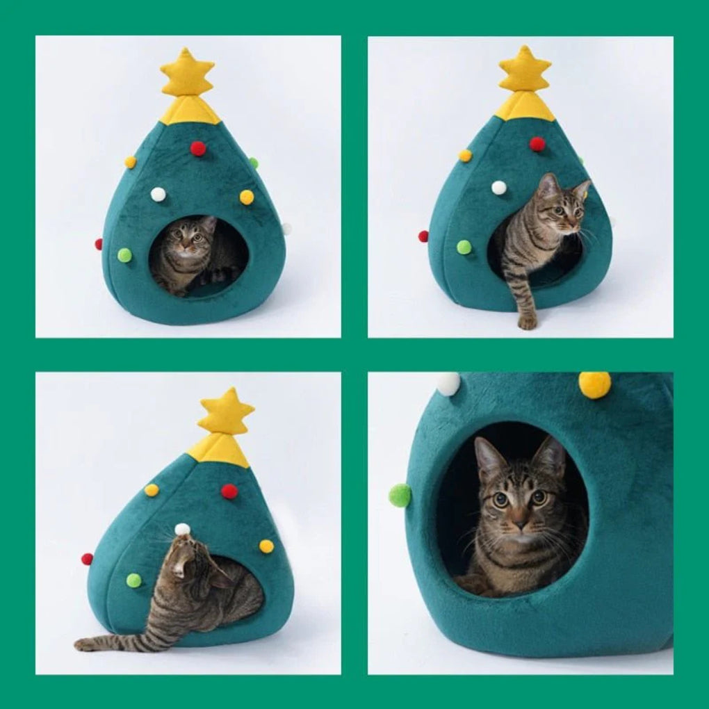 Christmas Tree Cat Bed - Opulenza