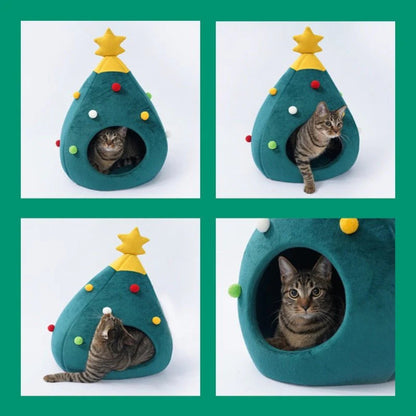 Christmas Tree Cat Bed - Opulenza