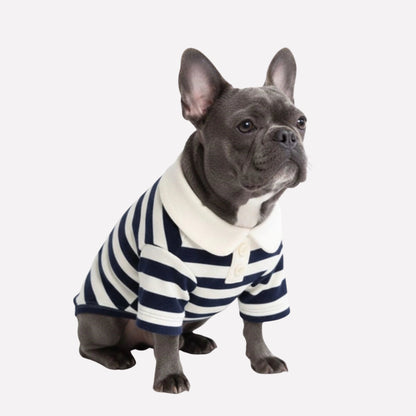 Classic Striped Polo Dog Shirt - Opulenza