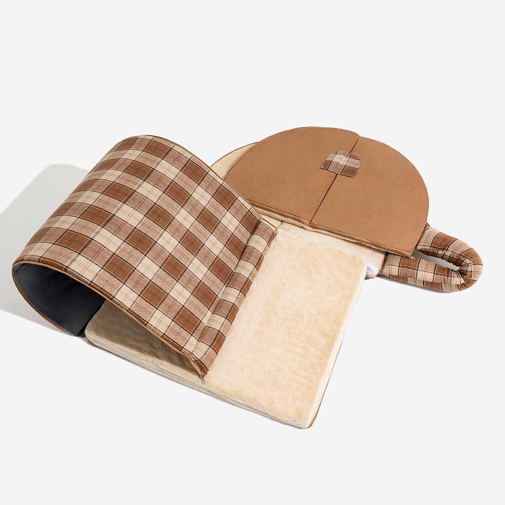 Classical Plaid House Dog Bed - Opulenza
