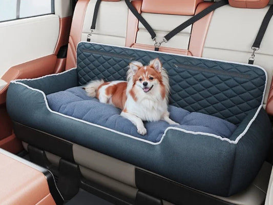 ComfyRide Dog Car Seat Bed – Luxury Travel Comfort with Storage Pockets - Opulenza